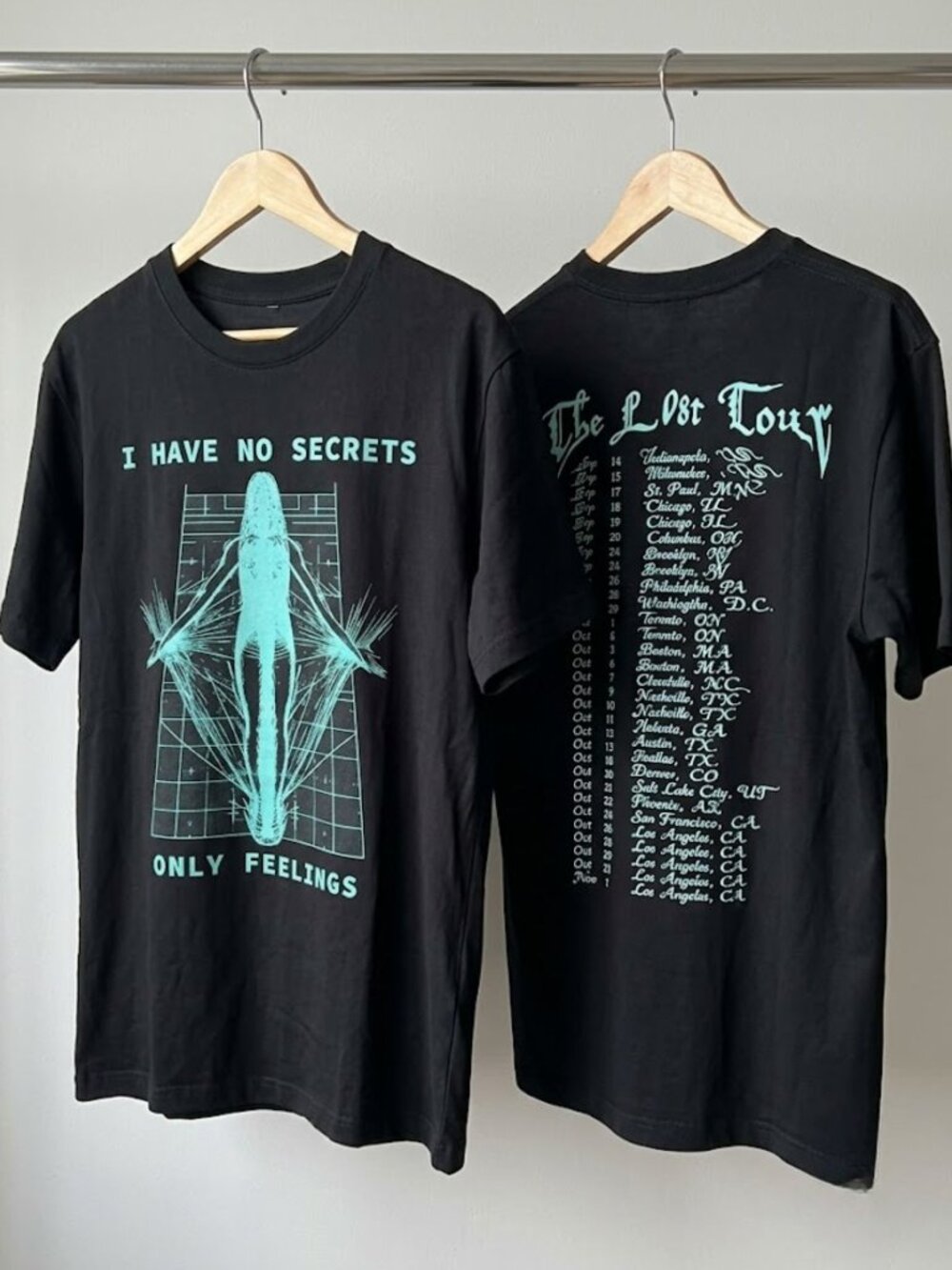 Phoebe Bridgers I Have No Secrets Only Feelings 2026 Lost Tour T-Shirt Reprint